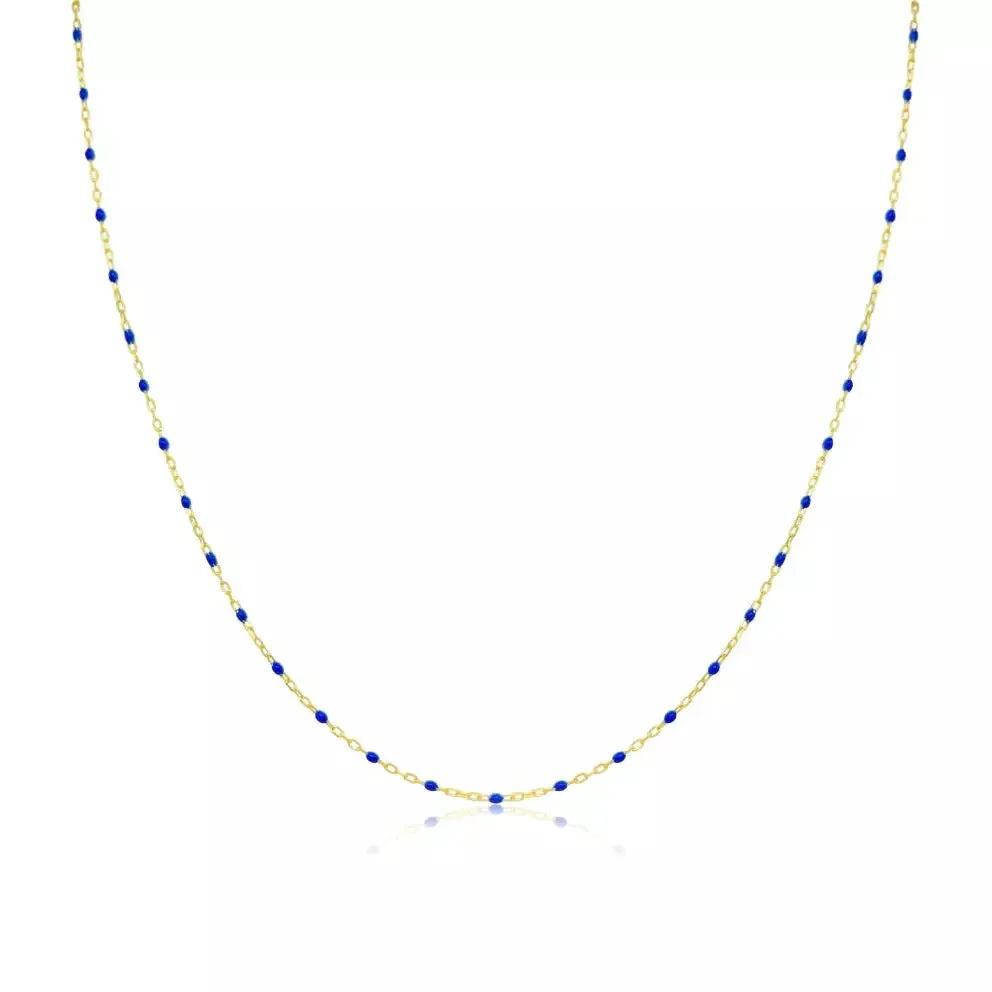 Meira T Blue Enamel 14kt Layering Chain