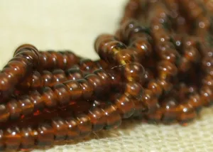 Mini Hank of Very Dark Topaz Seed Beads