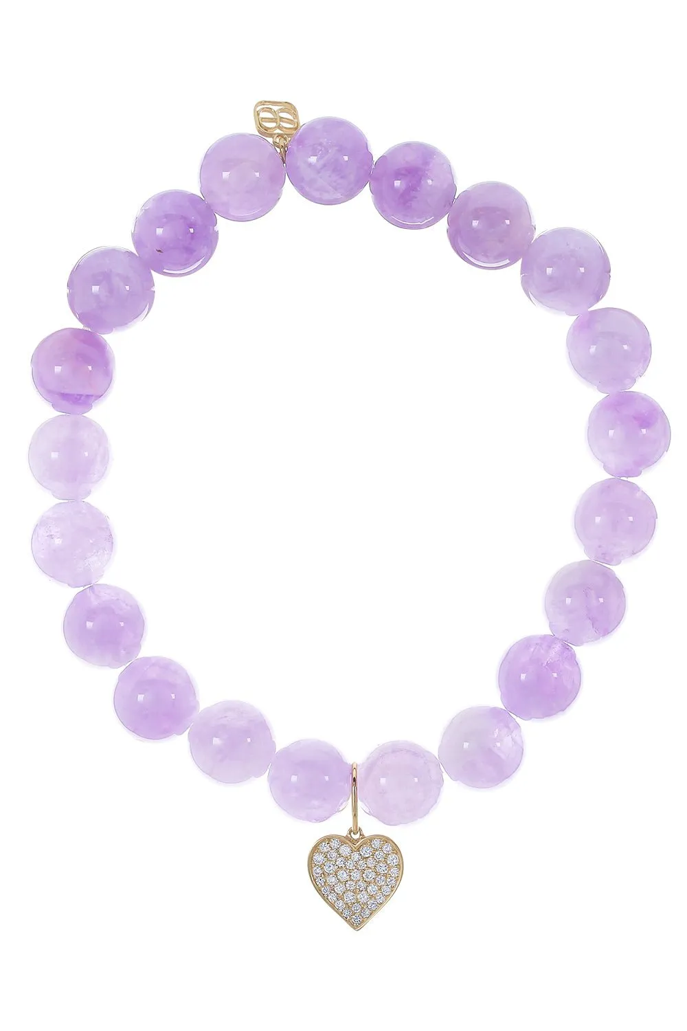 Mini Heart Amethyst Charm Bracelet