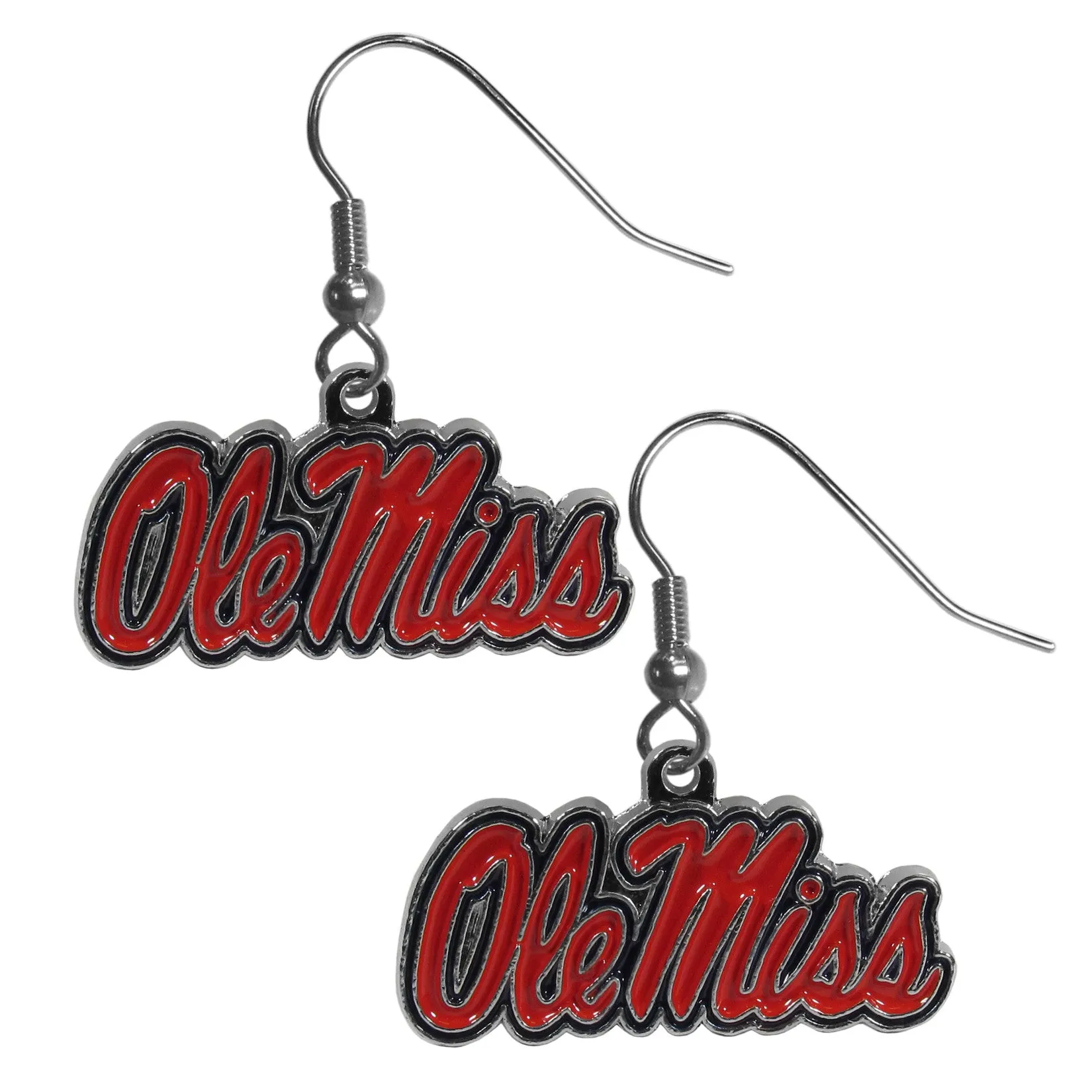 Mississippi Rebels Chrome Dangle Earrings