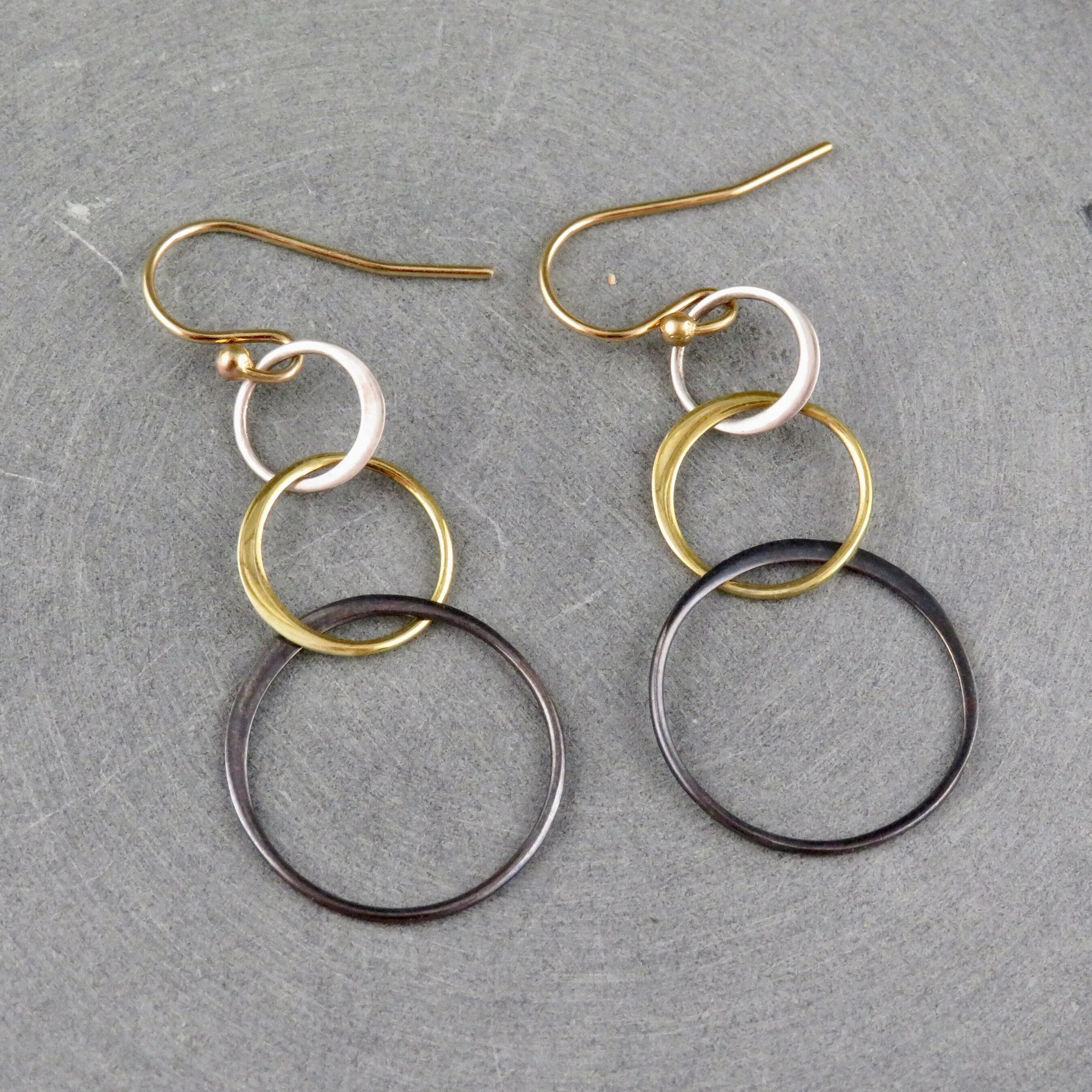 Mixed Metal Circles Earrings