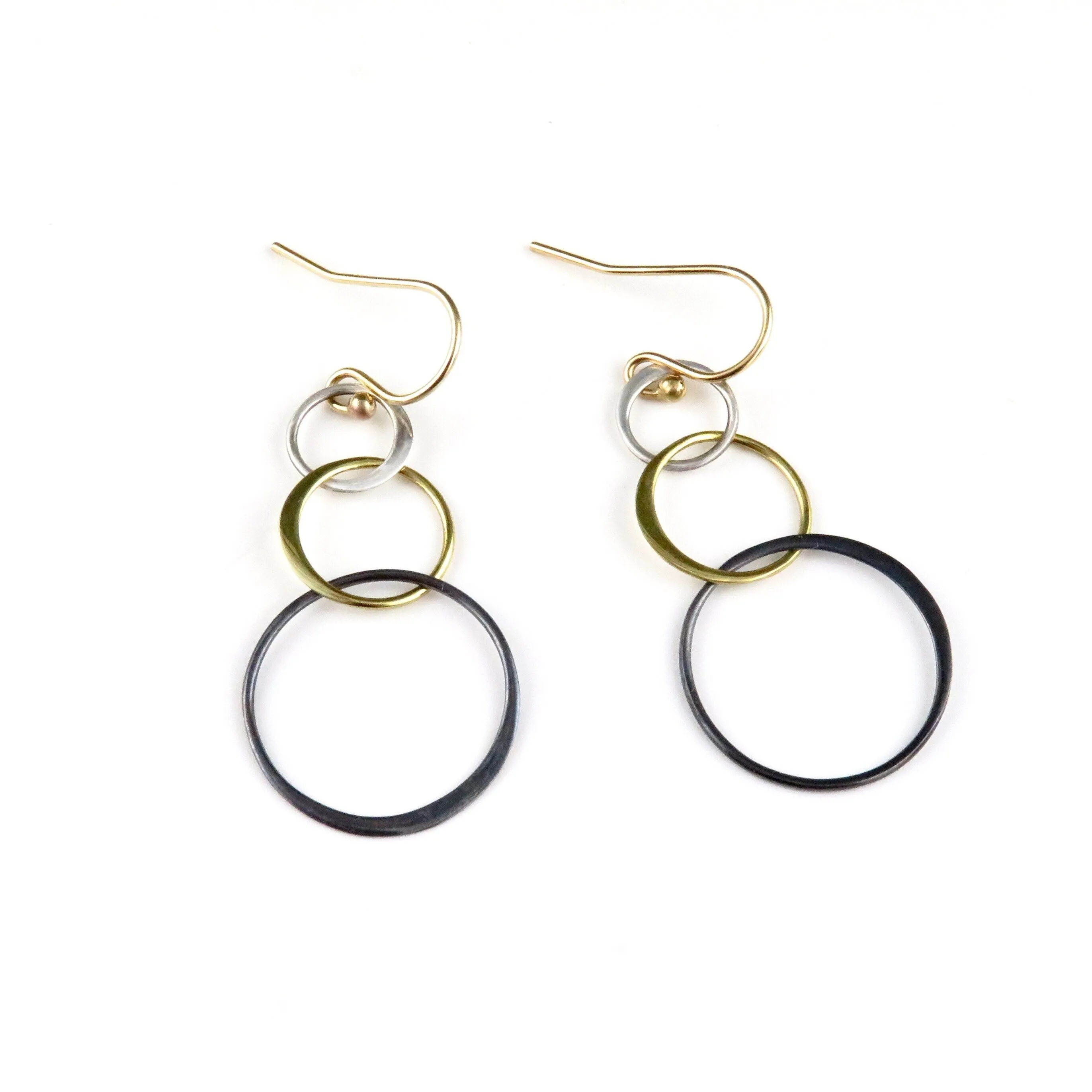 Mixed Metal Circles Earrings