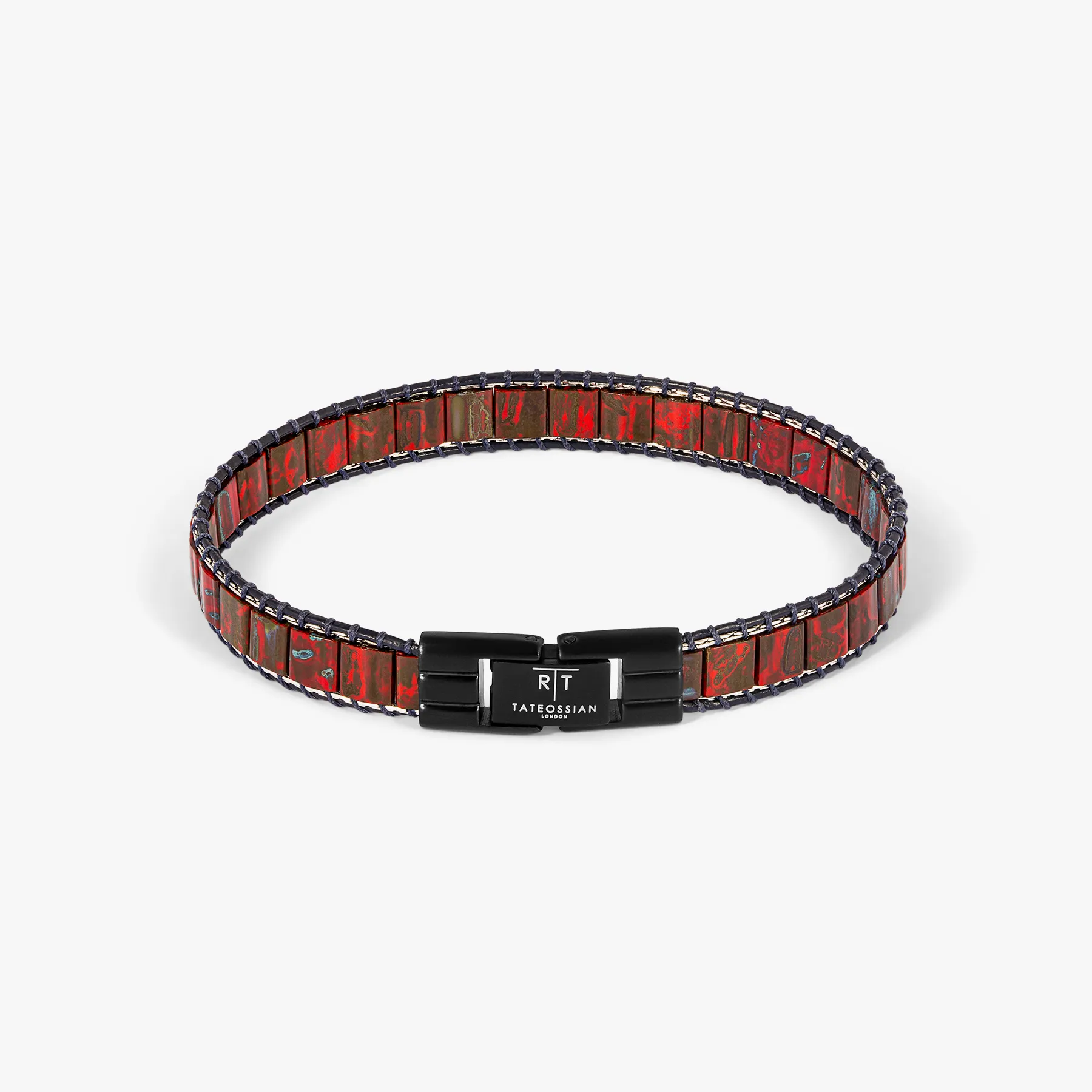 Mosaic Bracelet With Red Glass Beads