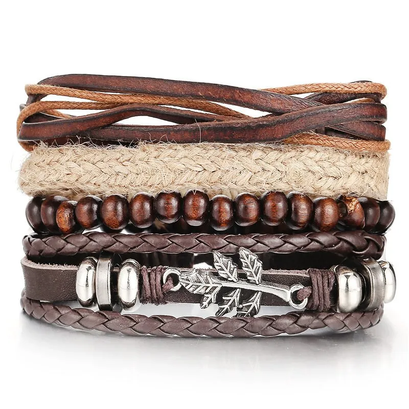 Multilayer Leather Braided Handmade Wrap Bracelets