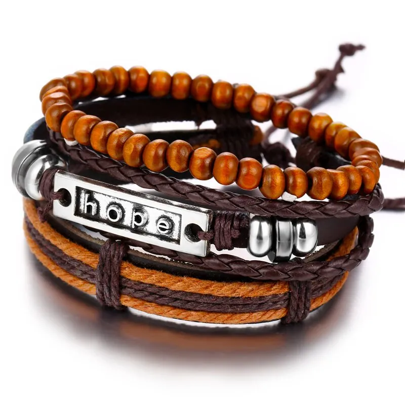 Multilayer Leather Braided Handmade Wrap Bracelets