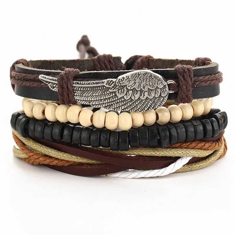 Multilayer Leather Braided Handmade Wrap Bracelets