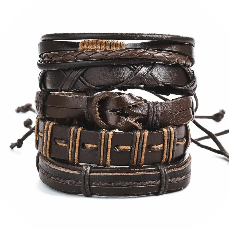 Multilayer Leather Braided Handmade Wrap Bracelets