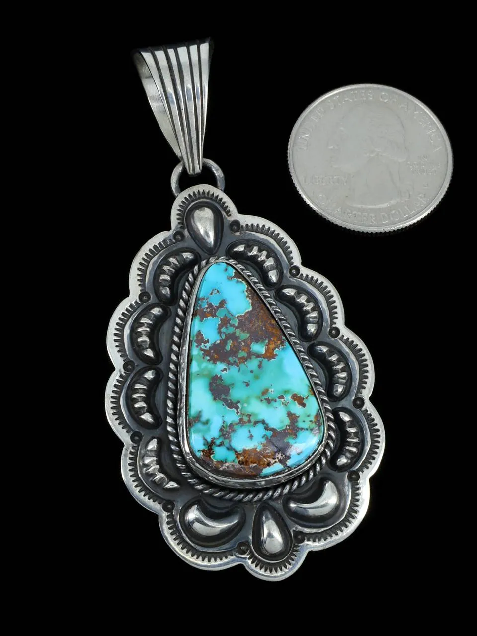 Native American Indian Natural Royston Turquoise Pendant