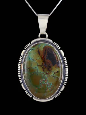 Native American Sterling Silver Sky Horse Turquoise Pendant