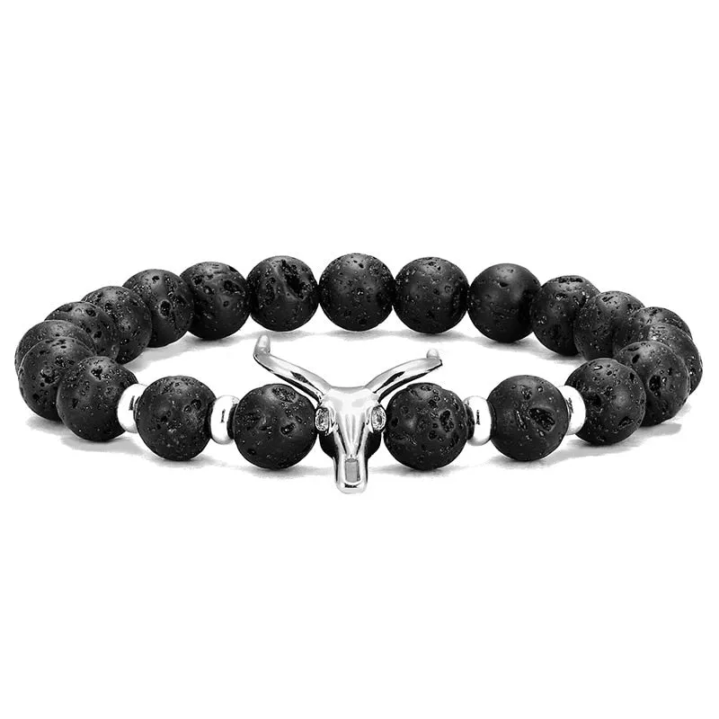 Natural Lava & Stone Beads Bracelet - Healing Balance for Chakras