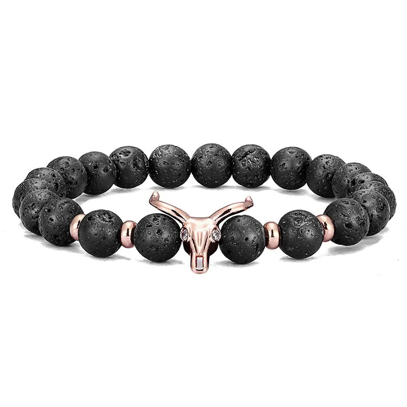 Natural Lava & Stone Beads Bracelet - Healing Balance for Chakras