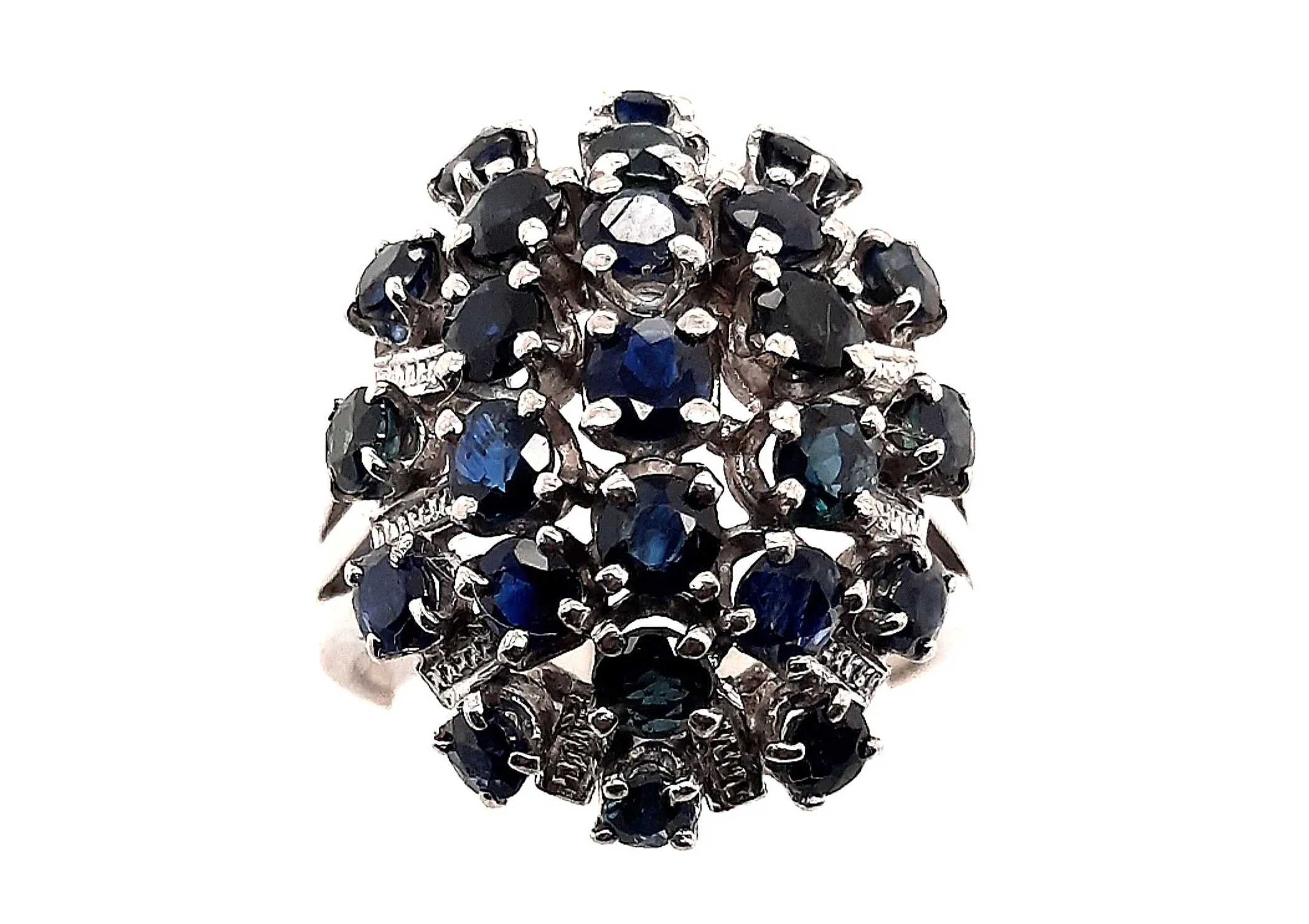 Natural Sapphire & Sterling Silver Dress Ring