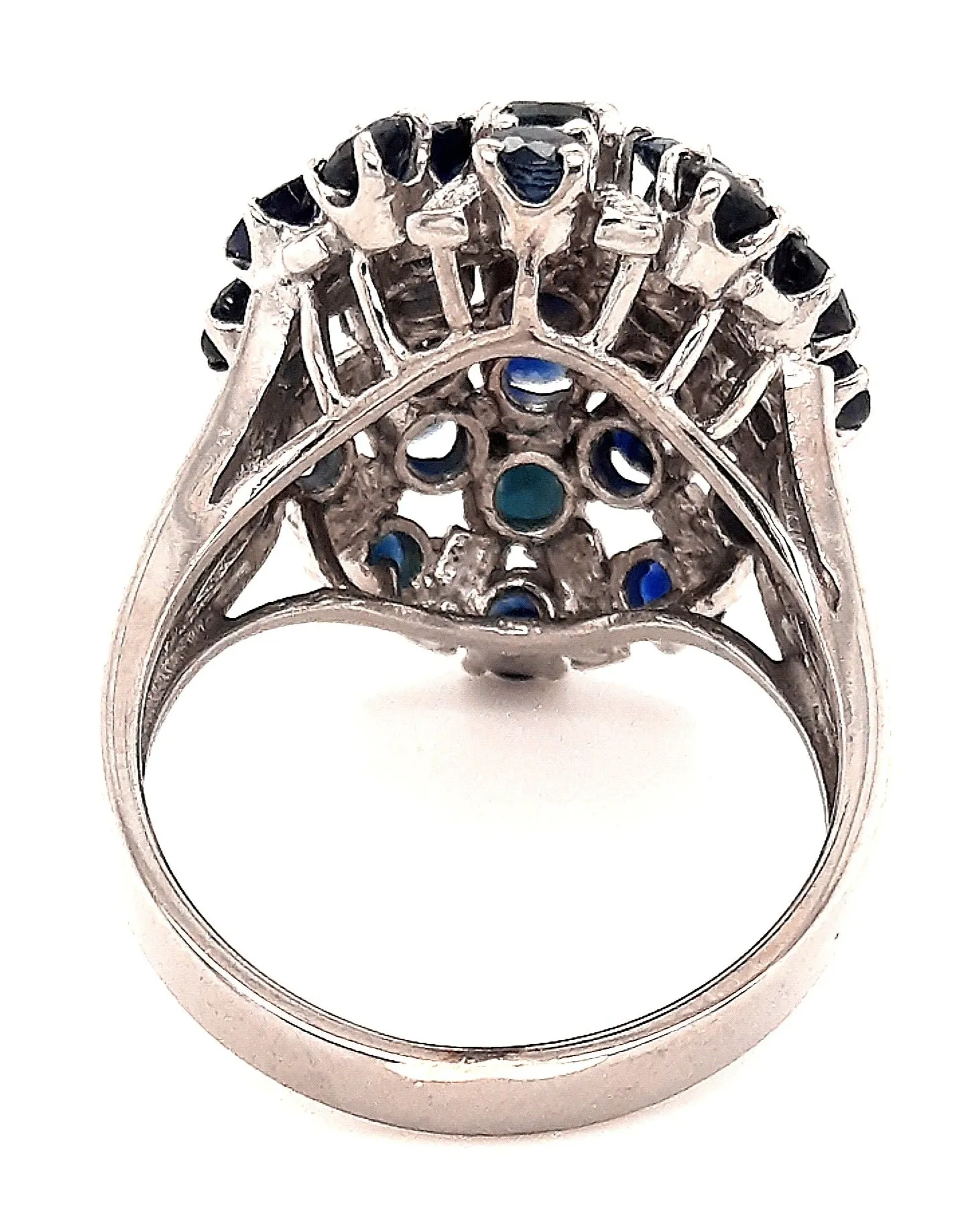 Natural Sapphire & Sterling Silver Dress Ring