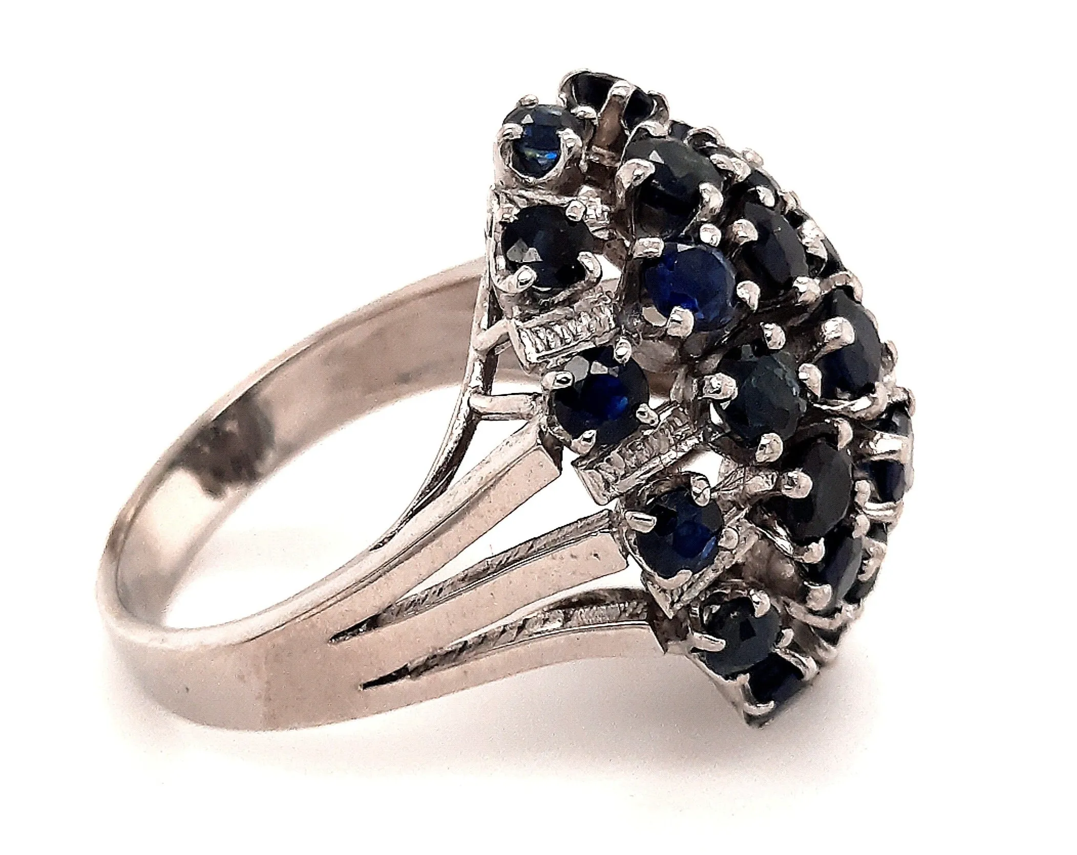 Natural Sapphire & Sterling Silver Dress Ring