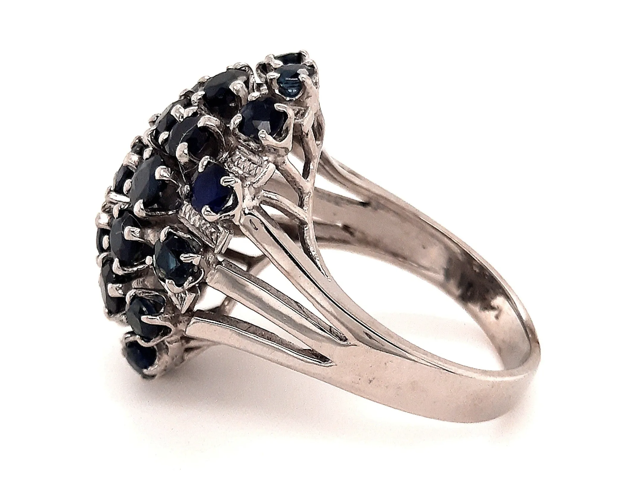 Natural Sapphire & Sterling Silver Dress Ring