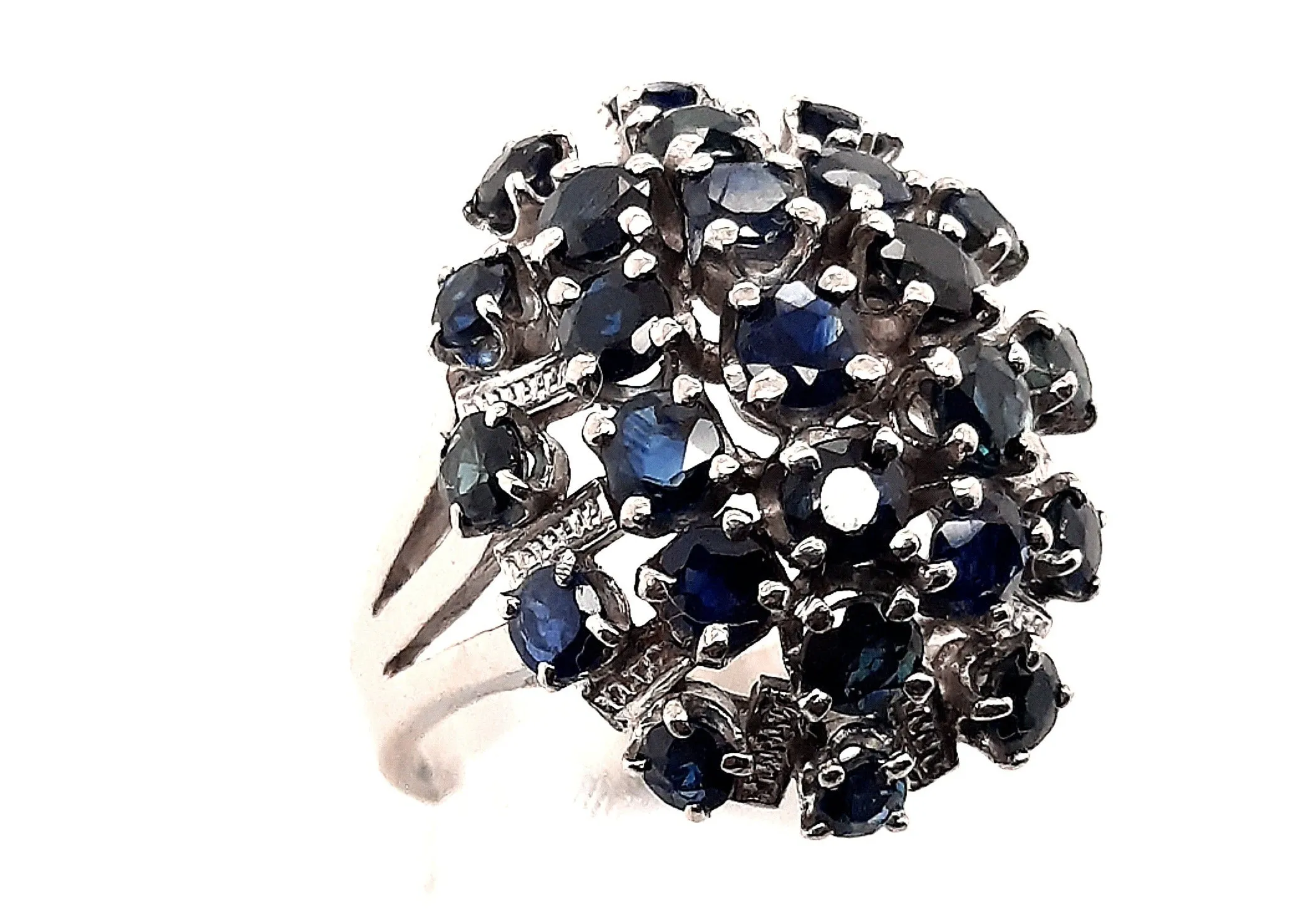 Natural Sapphire & Sterling Silver Dress Ring