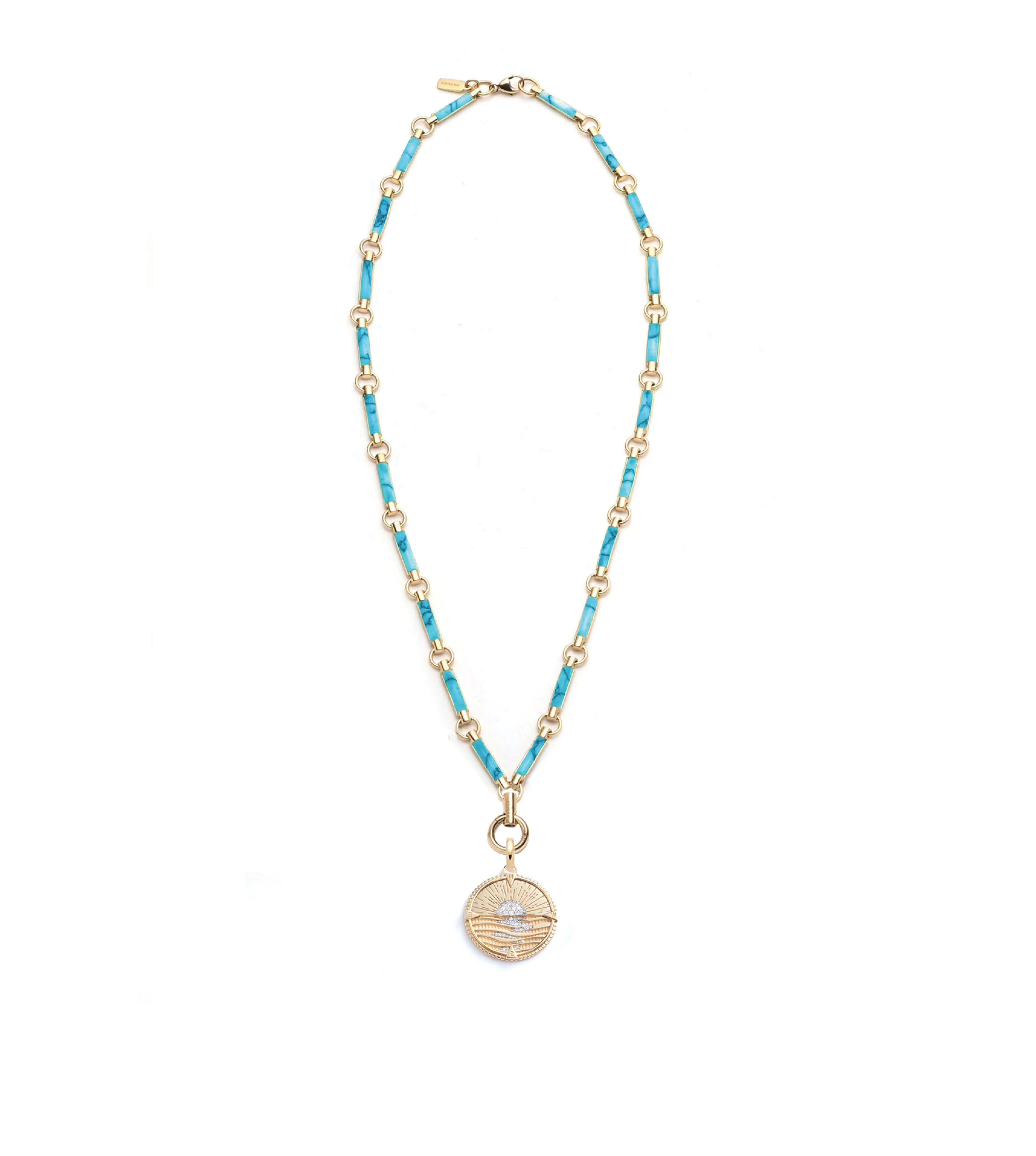 New Beginnings : Element Chain Turquoise Clockweight Necklace