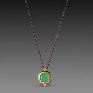 NEW! Rosecut Square Chrysoprase Necklace by Ananda Khalsa