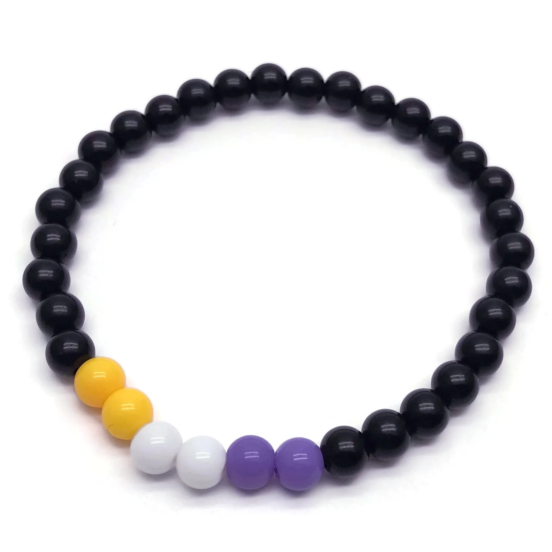 Non Binary Flag Colours Acrylic Bead Bracelet