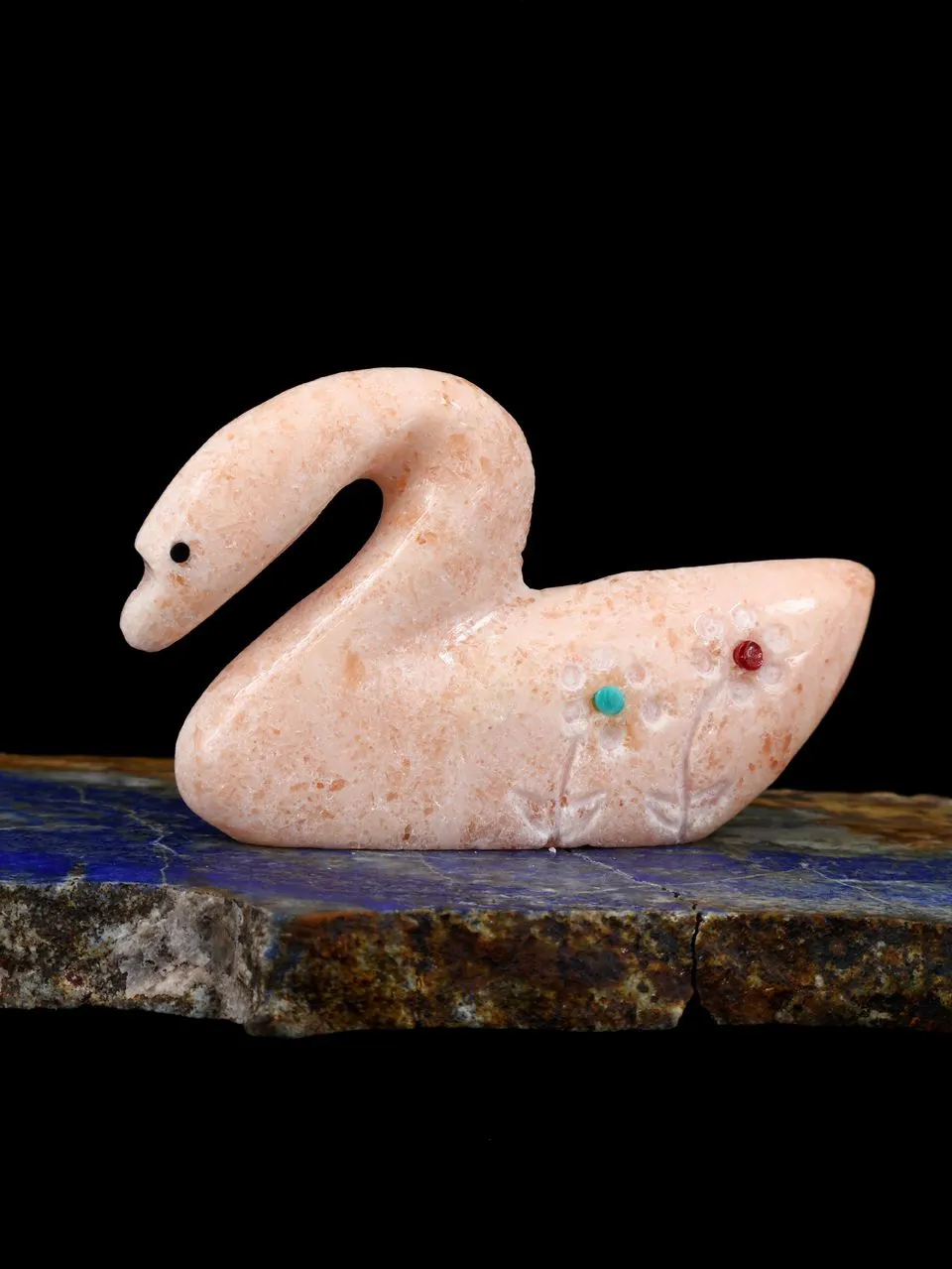 Orange Alabaster Swan Zuni Fetish