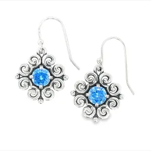 P437 Blue Stone Elegant Design Hook Earrings