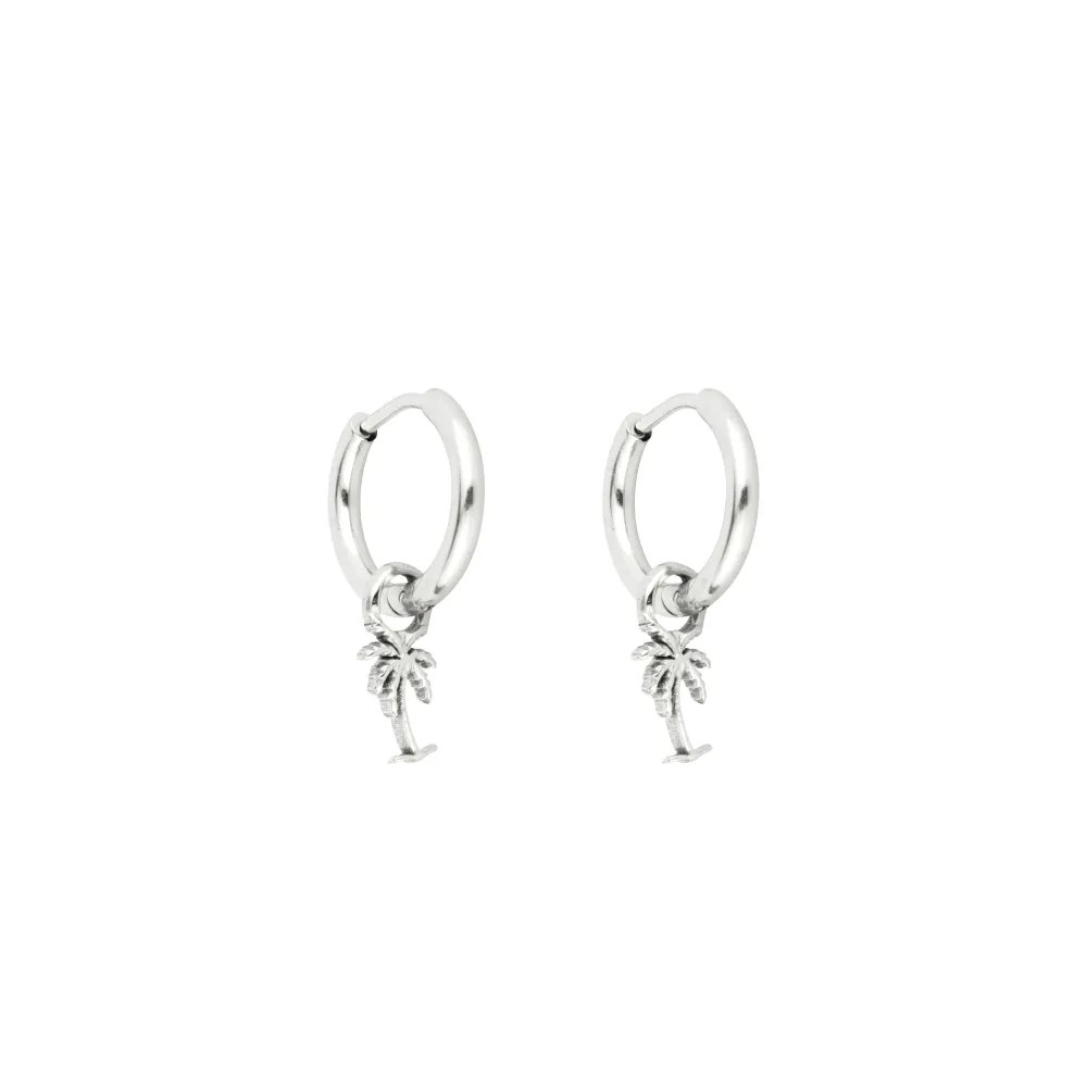 Palm Tree Dangle Earring - Silver