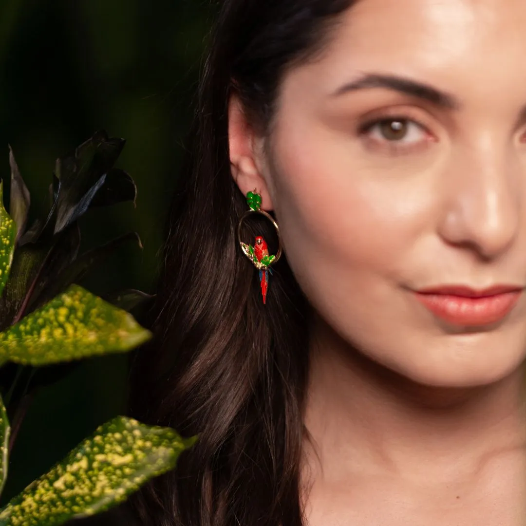 Parrot front facing earrings