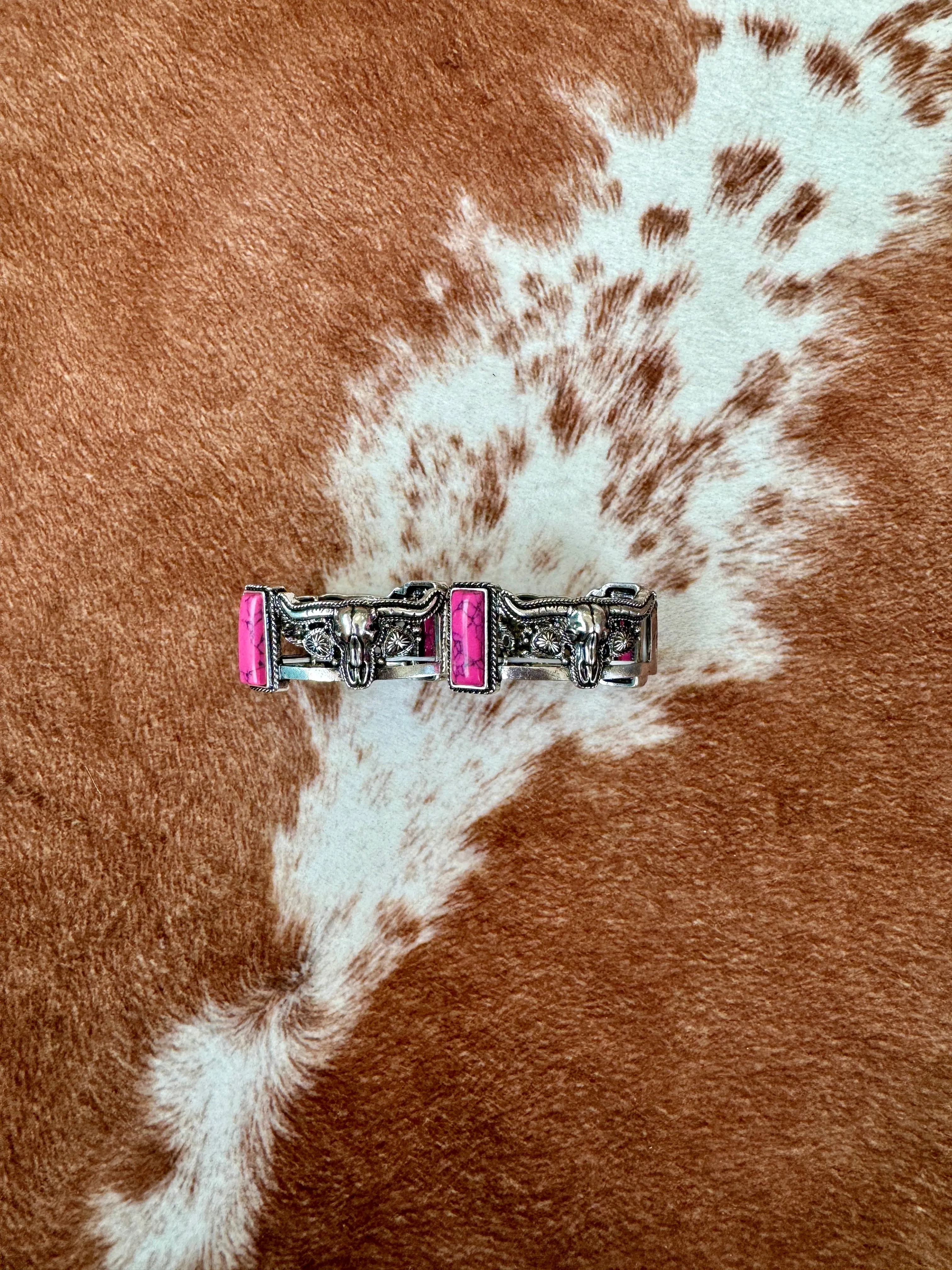 Pink Steer Stone Bracelet