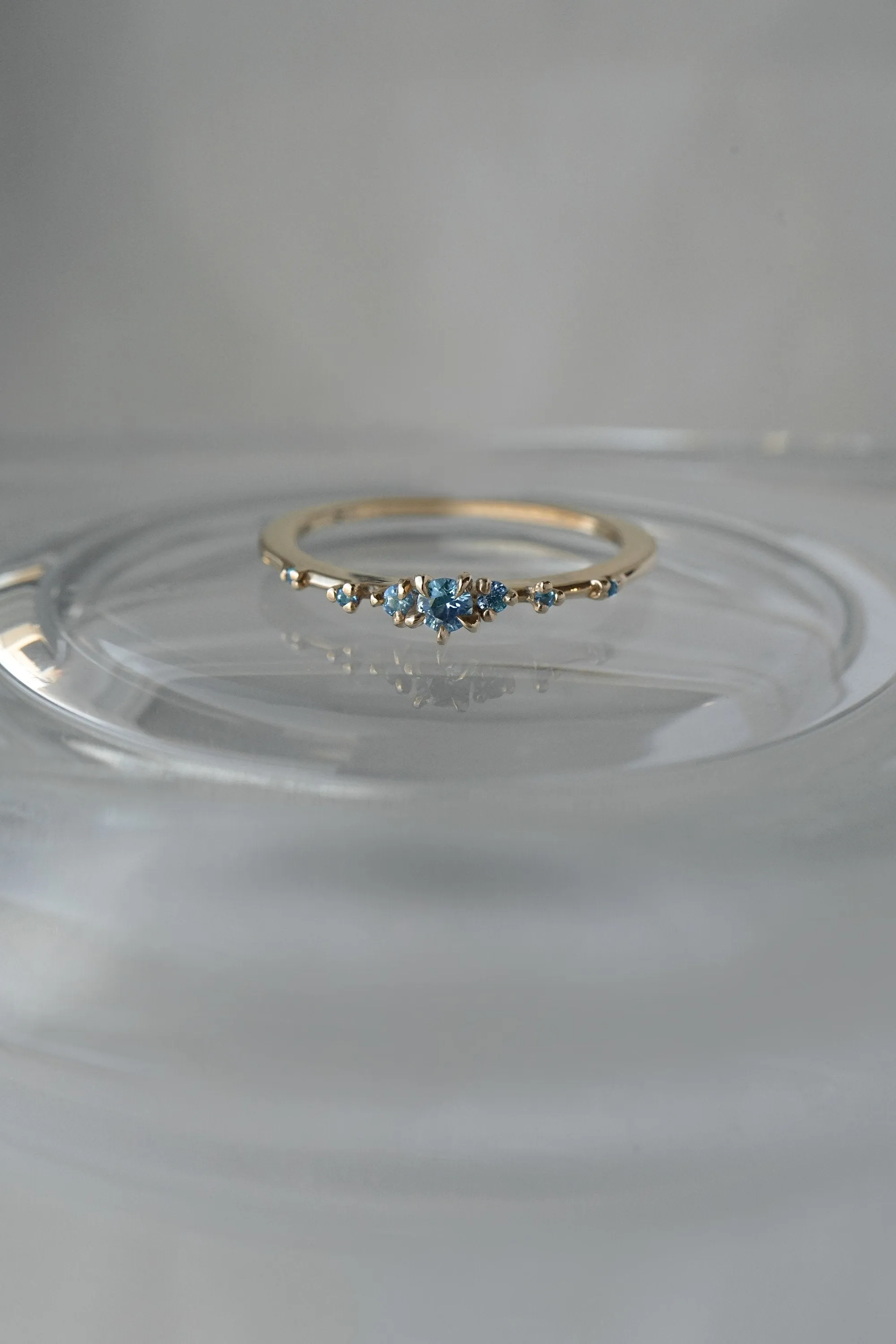 Rainbow Sapphire Water Lily Ring