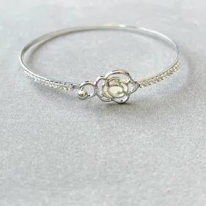 Rhinestone Rose Outline Bracelet