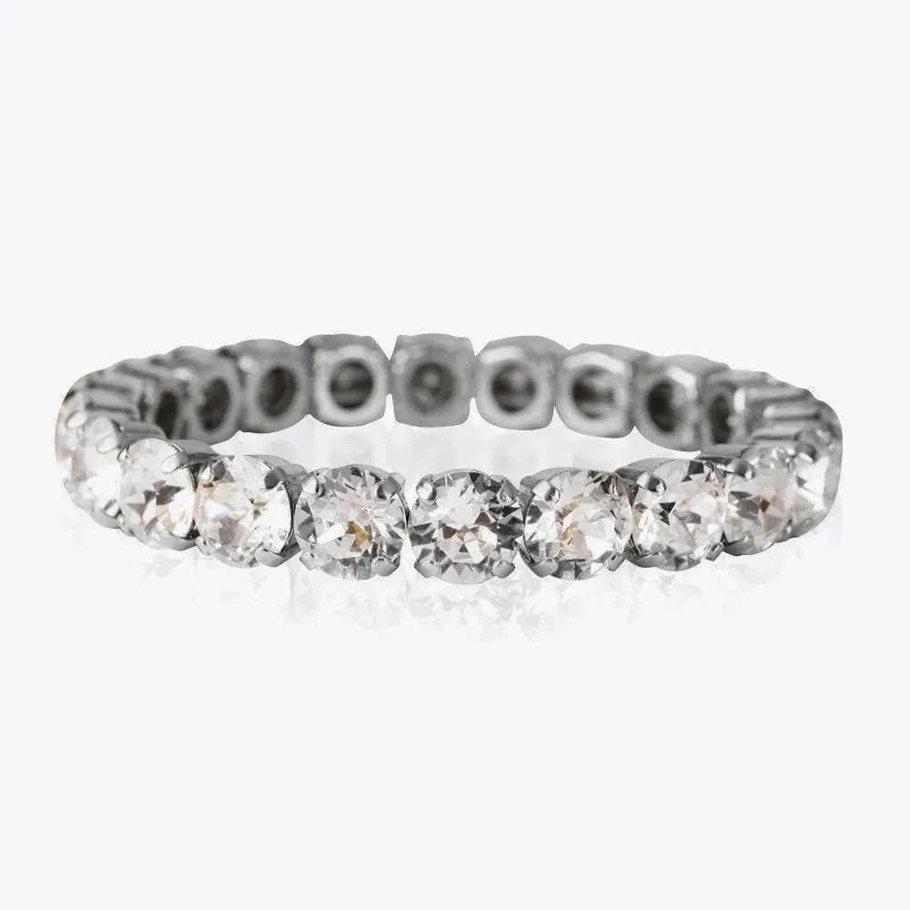 Rhodium Gia Crystal Stud Bracelet