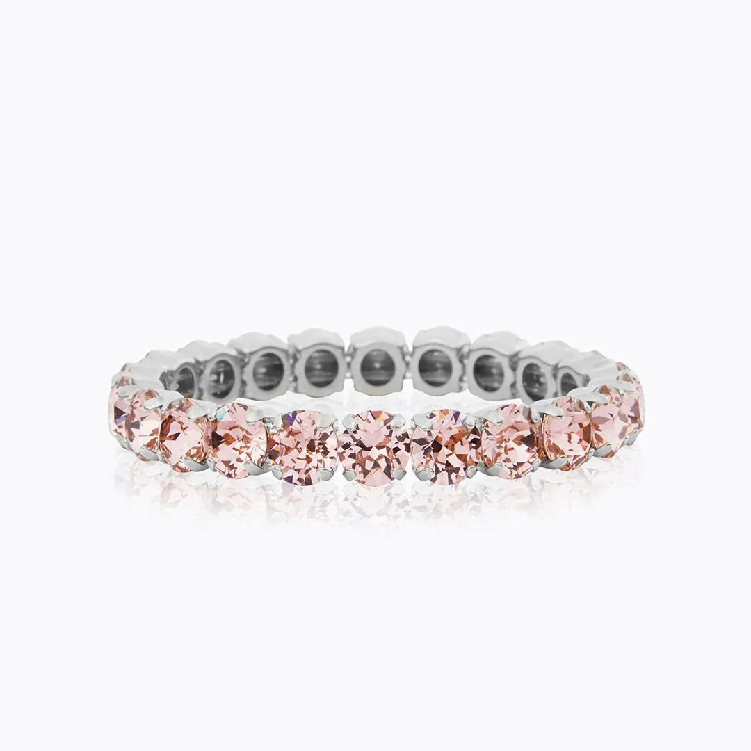 Rhodium Gia Vinatge Rose Crystal Stud Bracelet