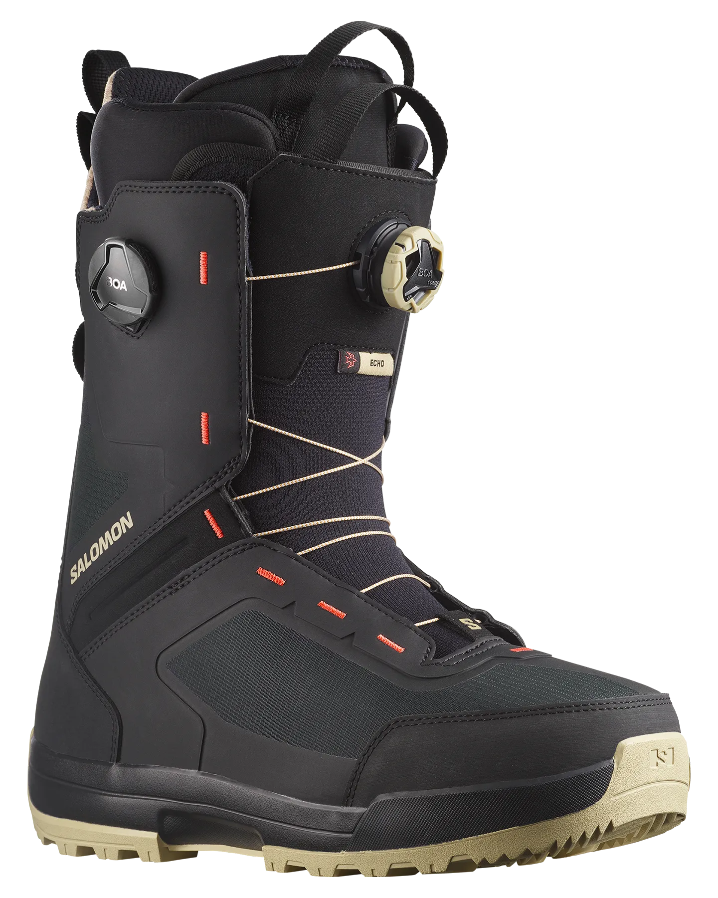 Salomon Echo Dual Boa Snowboard Boots - Spray Green / Black / Hot Coral