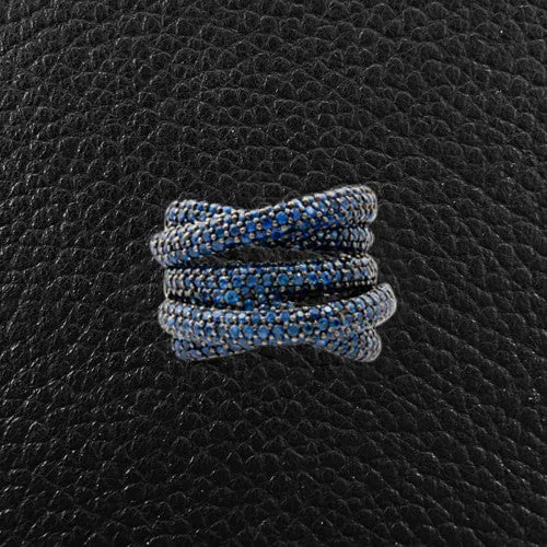 Sapphire Criss Cross Ring