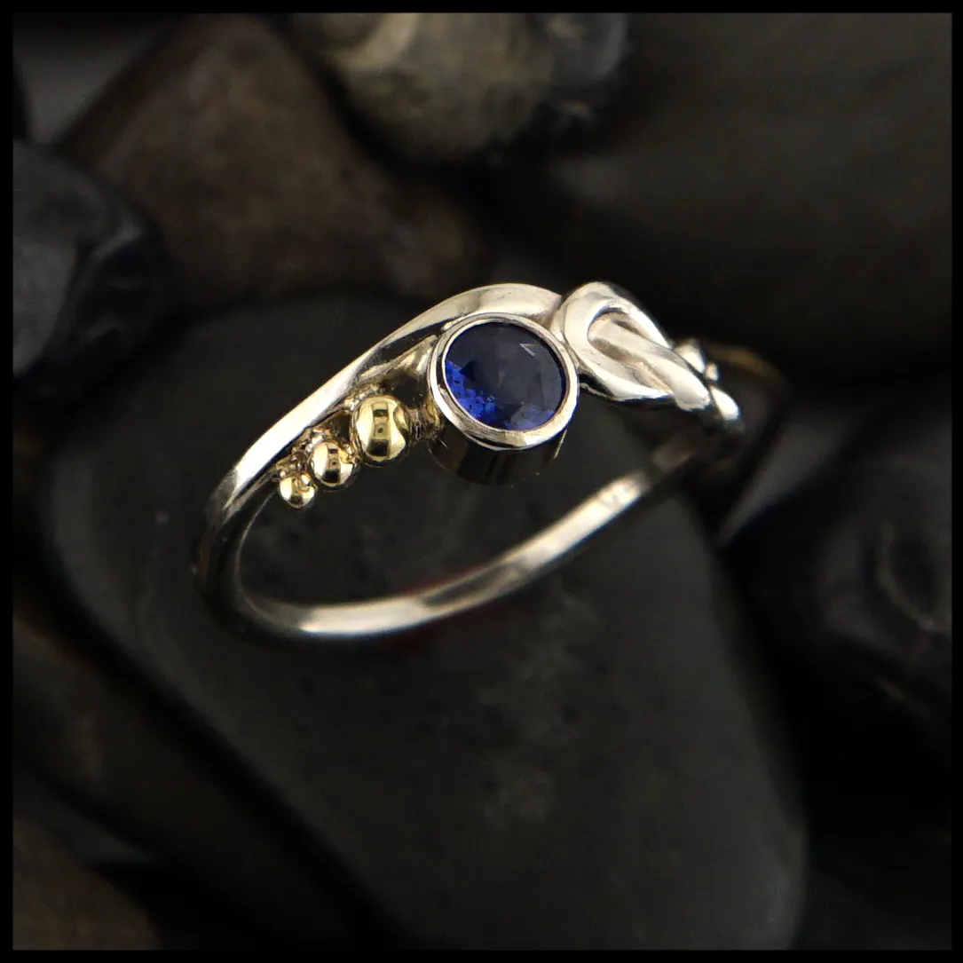 Sapphire Whimsical Knot ring