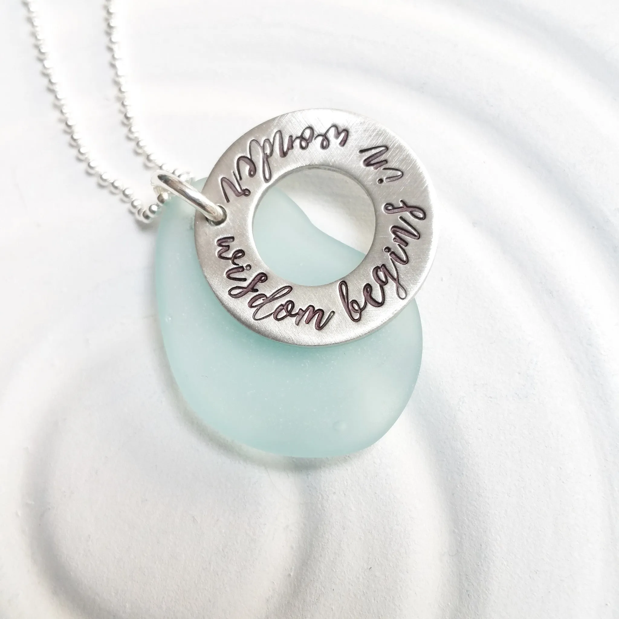 Sea Glass Washer Necklace | Wisdom Begins in Wonder