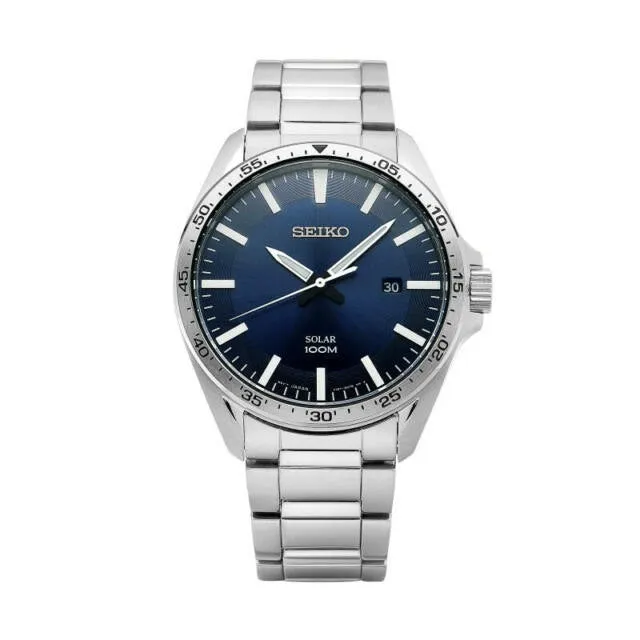 Seiko Mens Blue Dial Bracelet Watch SNE483P1