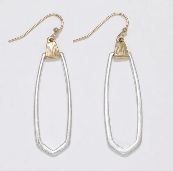 Silver Dangle w/ Gold Accent Earrings