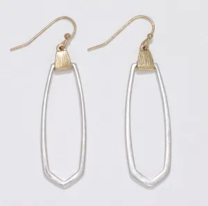 Silver Dangle w/ Gold Accent Earrings