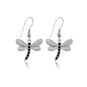 Silver Dragonfly Charm Dangle Earrings