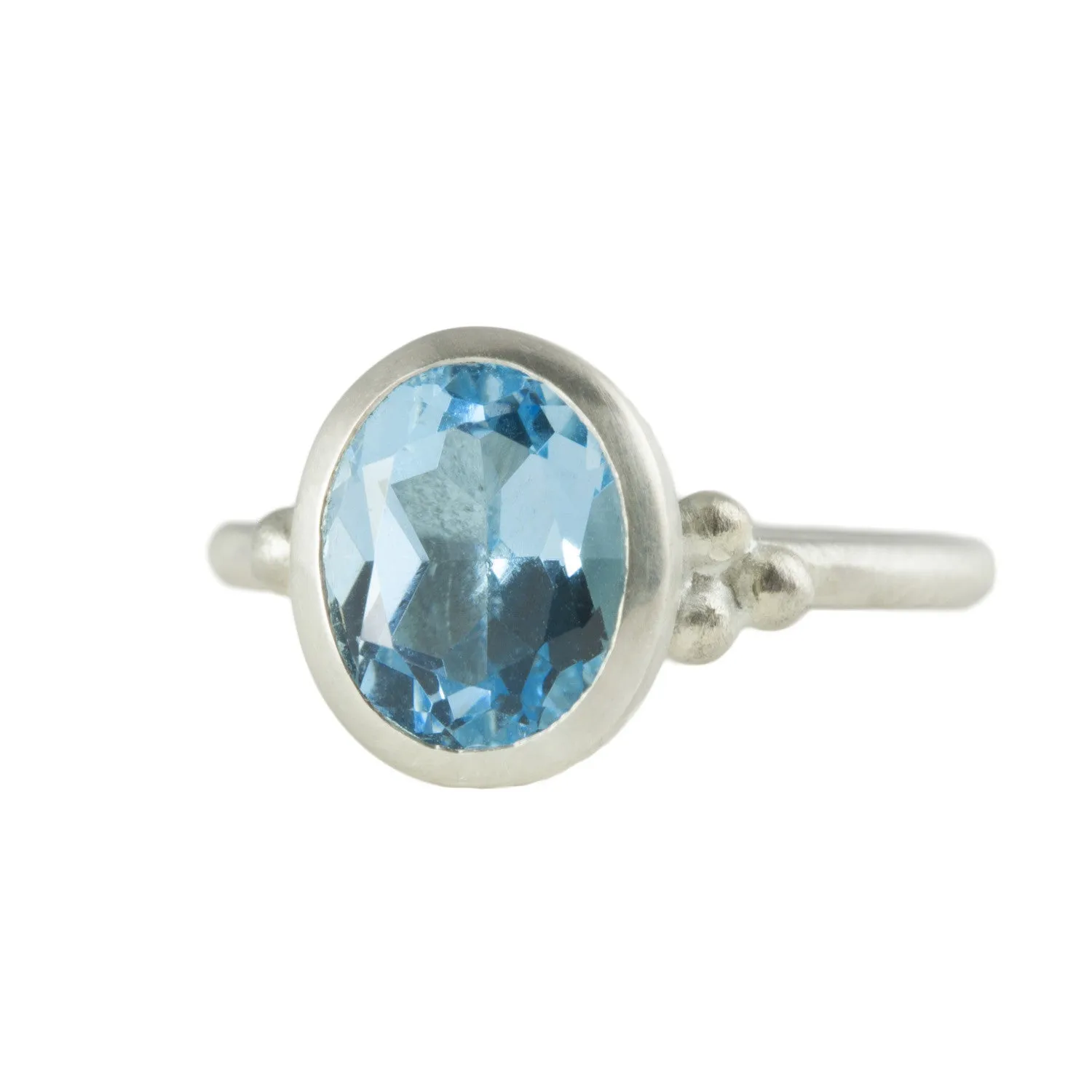 Silver Sky Blue Topaz Granulation ring