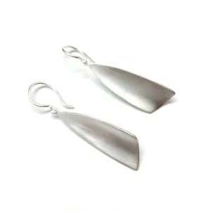 Silver Wedge Dangle Earrings