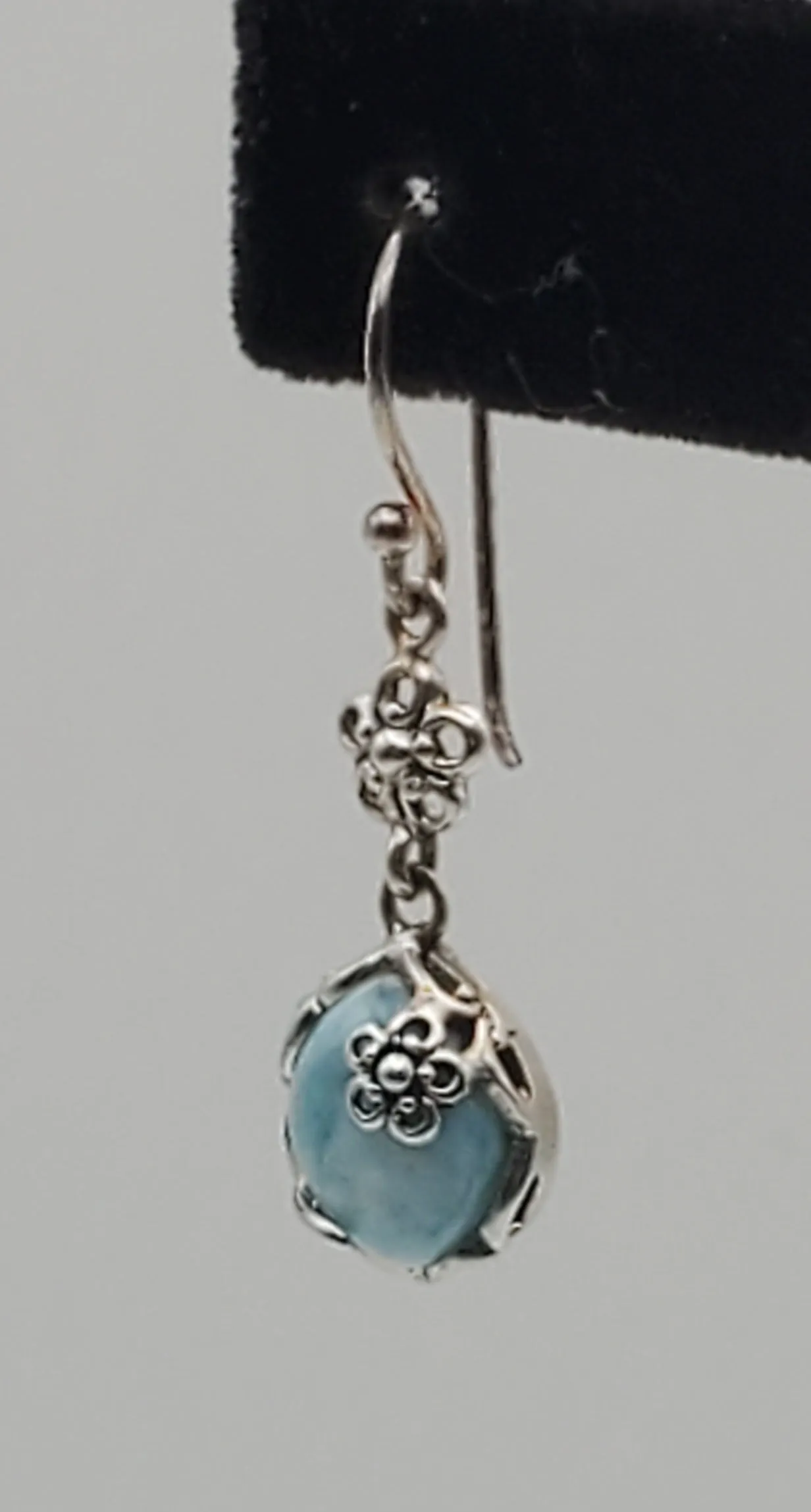 SINGLE UNMATCHED Larimar Sterling Silver Dangle Earring