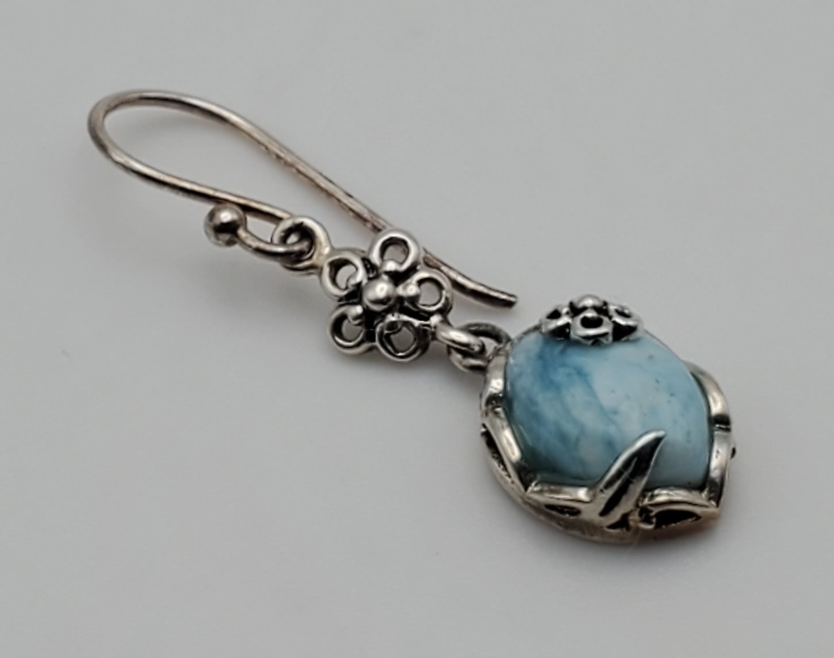 SINGLE UNMATCHED Larimar Sterling Silver Dangle Earring