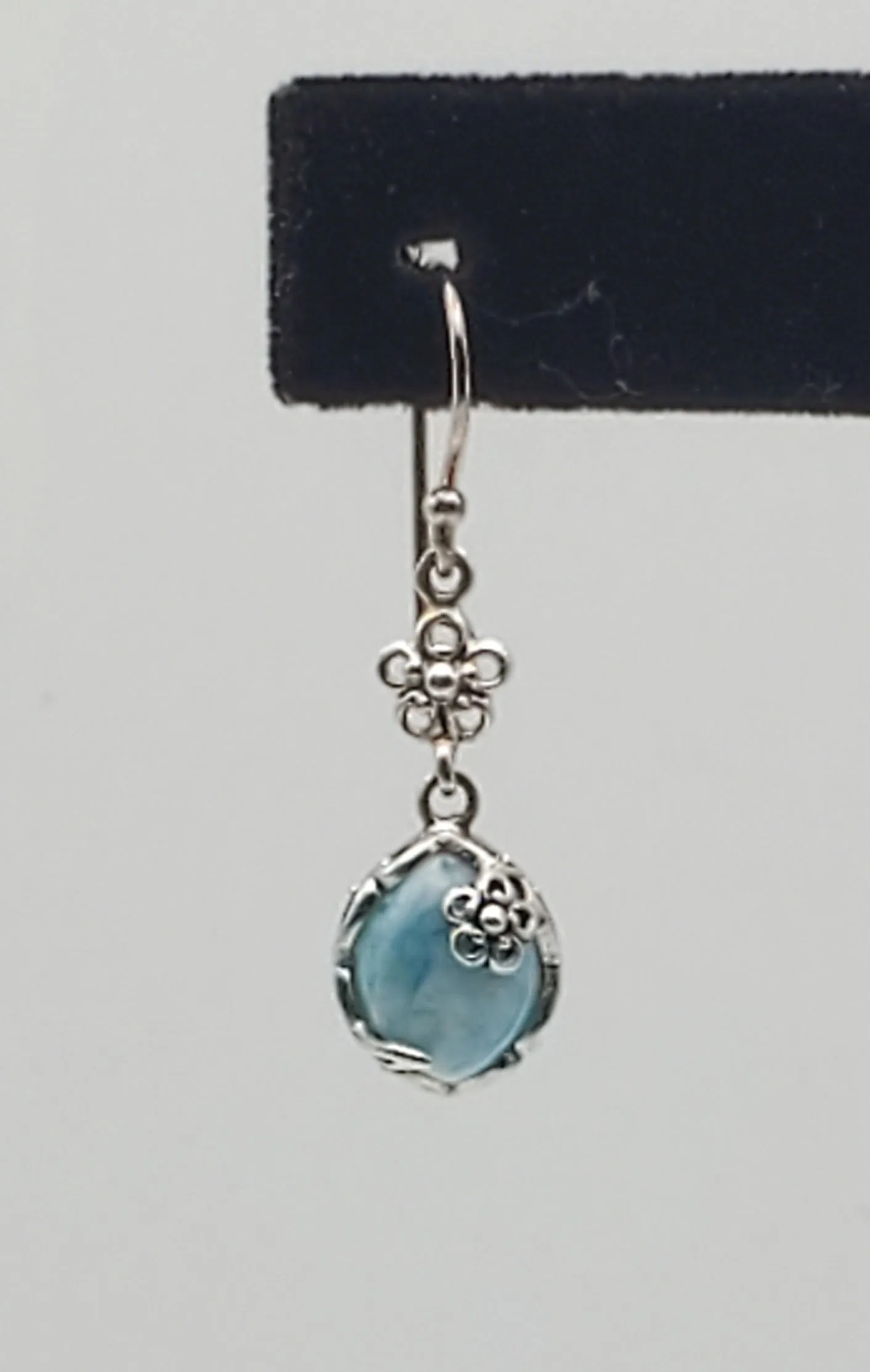 SINGLE UNMATCHED Larimar Sterling Silver Dangle Earring