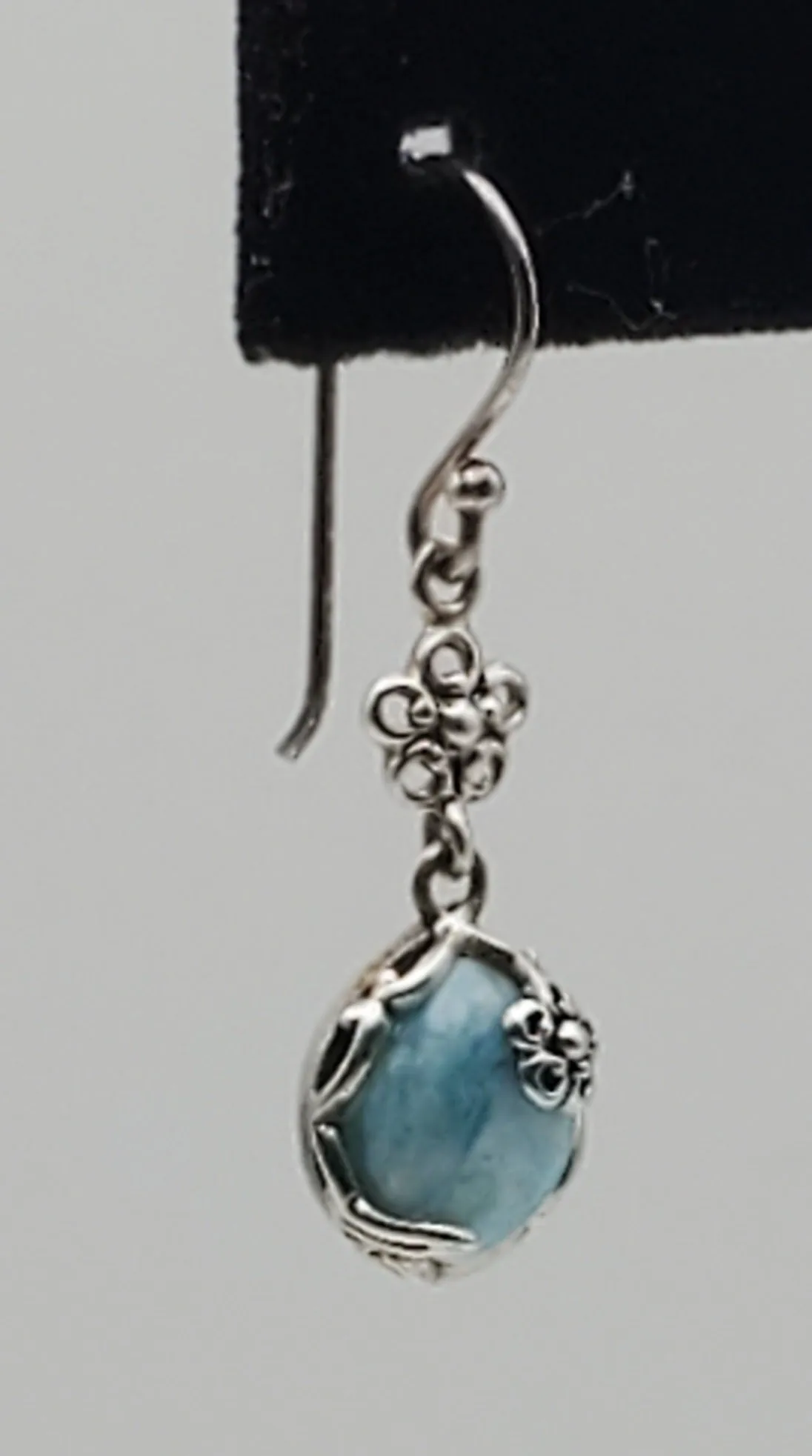 SINGLE UNMATCHED Larimar Sterling Silver Dangle Earring