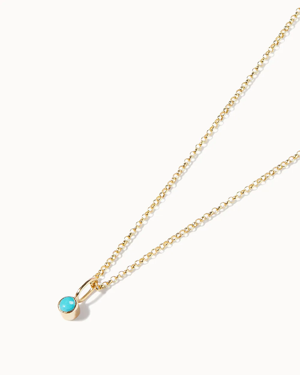 Solid Gold Turquoise December Birthstone Charm