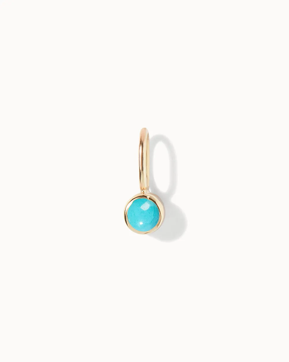 Solid Gold Turquoise December Birthstone Charm