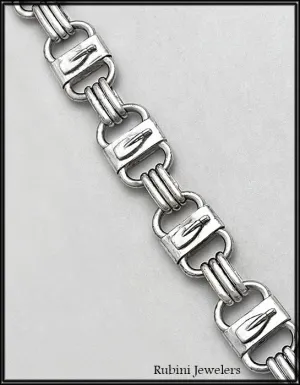 Solid Rectangles with Mini Blades Link Bracelet