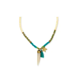 Star Tusk Necklace In Turqouise Blue